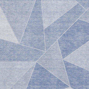 HomeRoots 8' X 10' Sky Blue & Ivory Geometric Washable Area Rug with UV Protection – Durable, Stylish & Easy Care 653330