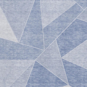 HomeRoots 9' X 12' Sky Blue Geometric Area Rug - Washable, UV-Protected, Stain-Resistant & Pet-Friendly Design 653331