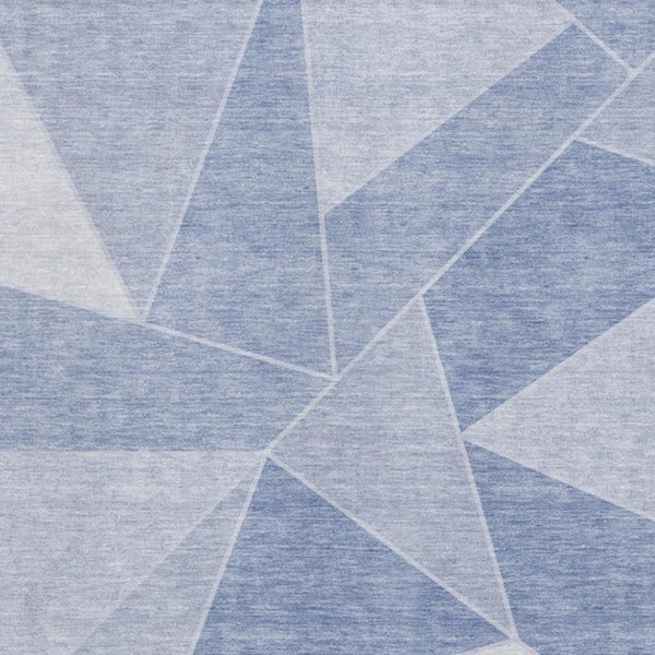 HomeRoots 9' X 12' Sky Blue Geometric Area Rug - Washable, UV-Protected, Stain-Resistant & Pet-Friendly Design 653331