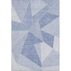HomeRoots 9' X 12' Sky Blue Geometric Area Rug - Washable, UV-Protected, Stain-Resistant & Pet-Friendly Design 653331