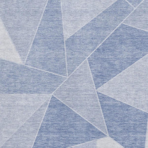 HomeRoots 9' X 12' Sky Blue Geometric Area Rug - Washable, UV-Protected, Stain-Resistant & Pet-Friendly Design 653331