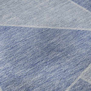 HomeRoots 10' X 14' Sky Blue & Ivory Geometric Washable Area Rug - UV Protected, Stylish & Durable for Homes 653332