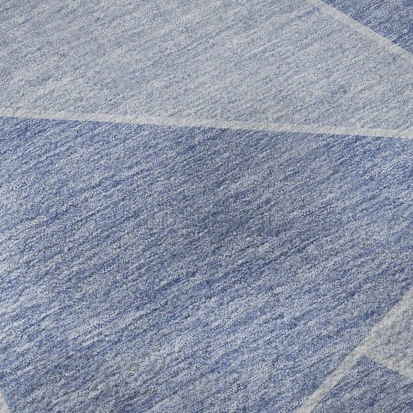 HomeRoots 10' X 14' Sky Blue & Ivory Geometric Washable Area Rug - UV Protected, Stylish & Durable for Homes 653332