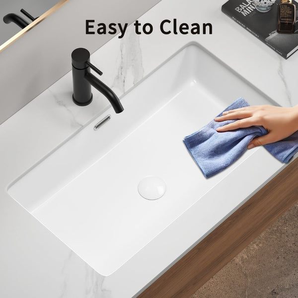 English Elm White Fireclay Farmhouse Kitchen Sink Deep Single Bowl Dual Mount Modern Design W3402P326516