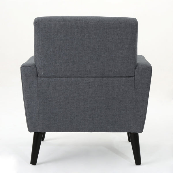 English Elm Christopher Knight Home® - CLUB Vintage-Inspired Fabric Club Chair with Nailhead Trim & Scroll Arms, Birch Legs, Contemporary Comfort DARK GREY 31.5 L x 27.75 W x 18.5 H 60848.00DGY