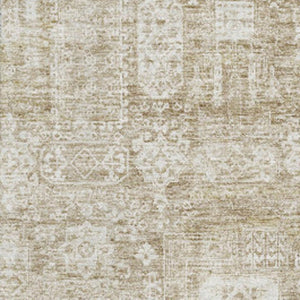 HomeRoots 8' X 10' Elegant Beige & Ivory Floral Area Rug - Washable, UV Protected, Perfect for Busy Homes! 653354