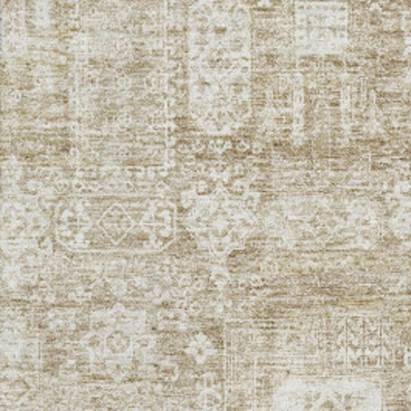 HomeRoots 8' X 10' Elegant Beige & Ivory Floral Area Rug - Washable, UV Protected, Perfect for Busy Homes! 653354