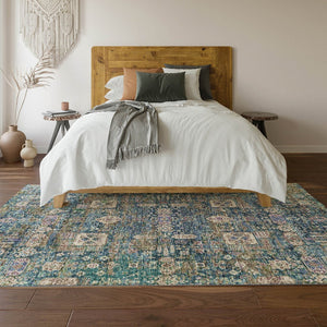 HomeRoots 8' X 10' Floral Area Rug - Durable, Washable, UV-Protected Beauty for Living Rooms & Bedrooms 653384