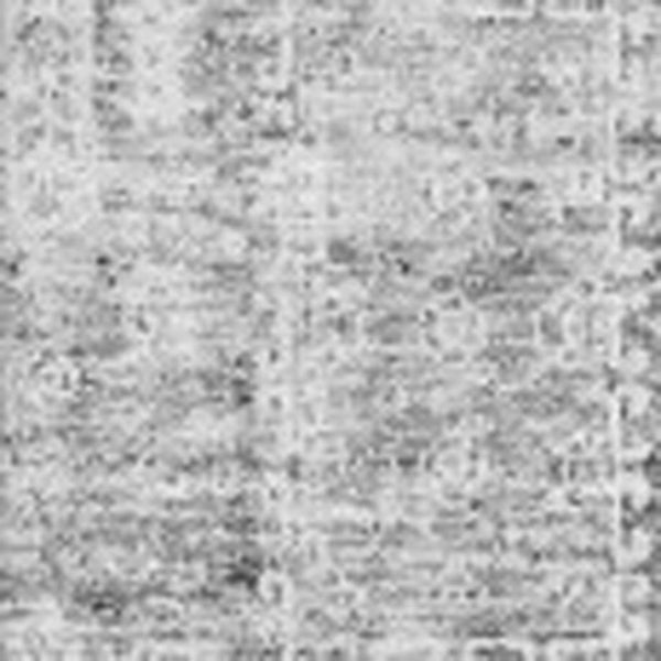HomeRoots 9' X 12' Gray and Ivory Floral Area Rug - Washable, UV-Protected, Durable for Kids & Pets' Comfort 653391