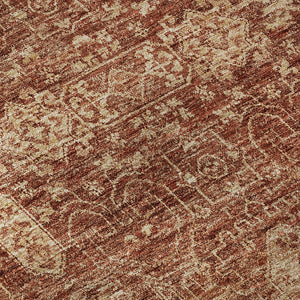 HomeRoots 5' X 8' Chili Red & Copper Floral Area Rug - Washable, UV-Protected, Durable & Stylish for Homes 653406