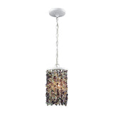 Agate Stones 6'' Wide 1-Light Mini Pendant - Off-white with Purple Agate Stones - Includes Adapter Kit 65340/1-LA Elk Lighting