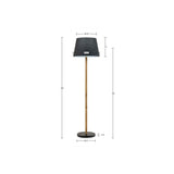 Martha Stewart Nassau MT Lily Pond Metal Bamboo Floor Lamp 60"H MT154-0071 Black/Natural