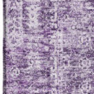 HomeRoots 9' X 12' Floral Area Rug in Purple & Ivory - Washable, UV Protected & Perfect for Family Spaces 653415