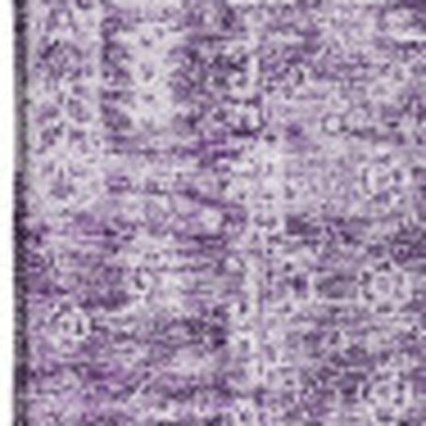 HomeRoots 9' X 12' Floral Area Rug in Purple & Ivory - Washable, UV Protected & Perfect for Family Spaces 653415