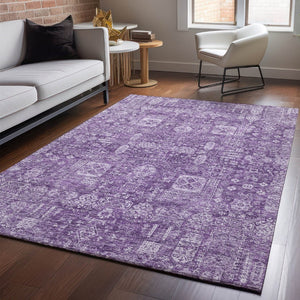 HomeRoots 10' X 14' Purple Floral Area Rug - Washable, UV Protected, Stain Resistant, Perfect for Homes! 653416