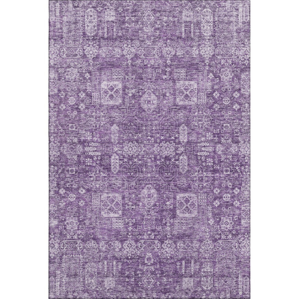 HomeRoots 10' X 14' Purple Floral Area Rug - Washable, UV Protected, Stain Resistant, Perfect for Homes! 653416
