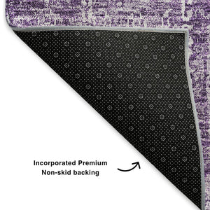 HomeRoots 10' X 14' Purple Floral Area Rug - Washable, UV Protected, Stain Resistant, Perfect for Homes! 653416
