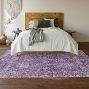 HomeRoots 10' X 14' Purple Floral Area Rug - Washable, UV Protected, Stain Resistant, Perfect for Homes! 653416