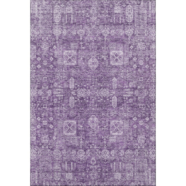 HomeRoots 10' X 14' Purple Floral Area Rug - Washable, UV Protected, Stain Resistant, Perfect for Homes! 653416