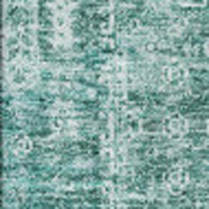 HomeRoots 5' X 8' Vibrant Teal & Aqua Floral Washable Area Rug – Durable, Stain-Resistant, UV Protected Design 653418