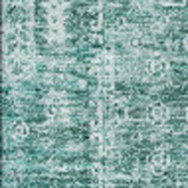 HomeRoots 5' X 8' Vibrant Teal & Aqua Floral Washable Area Rug – Durable, Stain-Resistant, UV Protected Design 653418