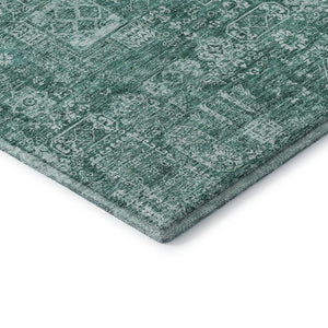 HomeRoots 10' X 14' Teal and Aqua Floral Washable Area Rug - UV Protected, Soft, Stylish & Durable for Any Space! 653422