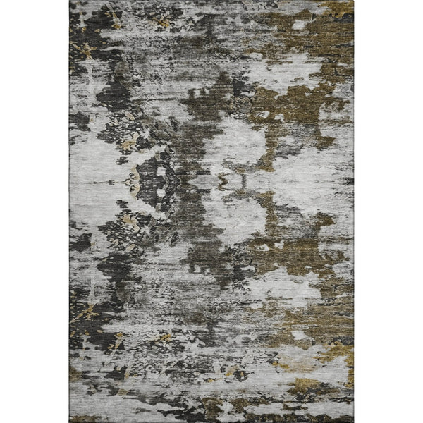 HomeRoots 9' X 12' Taupe Ivory Charcoal Abstract Area Rug - Durable, Stain-Resistant with UV Protection! 653427