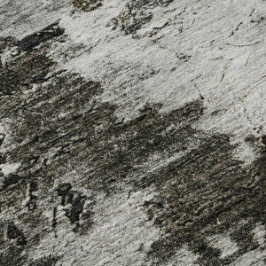 HomeRoots 9' X 12' Taupe Ivory Charcoal Abstract Area Rug - Durable, Stain-Resistant with UV Protection! 653427
