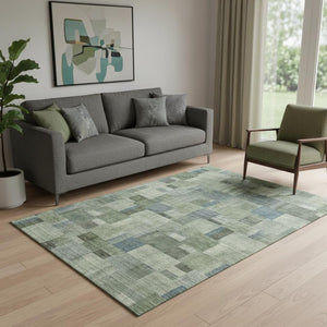 HomeRoots 5' X 8' Geometric Area Rug - Soft, Washable, UV-Protected, Pet-Friendly, Stylish for Modern Homes 653430