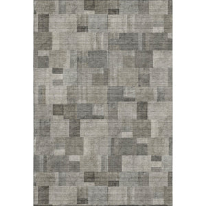 HomeRoots 5' X 8' Stylish Taupe, Charcoal & Beige Geometric Washable Area Rug with UV Protection & Durability 653436