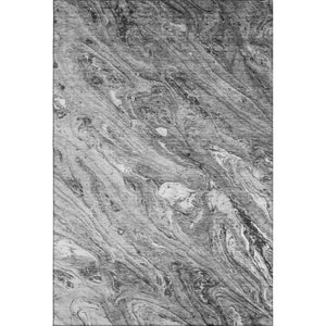 HomeRoots 10' X 14' Gray And Ivory Abstract Area Rug – Washable, UV Protected, Perfect for High-Traffic Homes! 653452