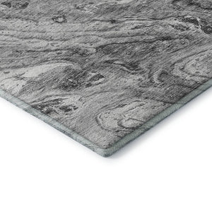 HomeRoots 10' X 14' Gray And Ivory Abstract Area Rug – Washable, UV Protected, Perfect for High-Traffic Homes! 653452