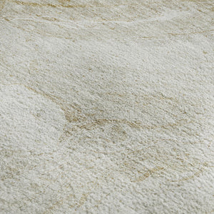 HomeRoots 5' X 8' Ivory And Beige Abstract Washable Area Rug - Durable, Stylish, UV-Protected for Busy Homes 653454