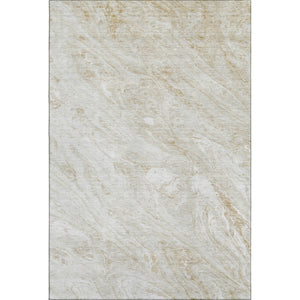 HomeRoots 8' X 10' Stylish Ivory and Beige Washable Area Rug with UV Protection for Modern Living Spaces 653456