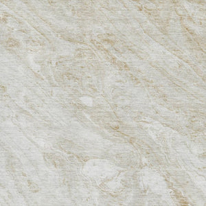 HomeRoots 8' X 10' Stylish Ivory and Beige Washable Area Rug with UV Protection for Modern Living Spaces 653456