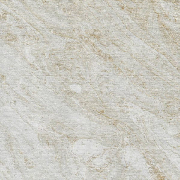 HomeRoots 8' X 10' Stylish Ivory and Beige Washable Area Rug with UV Protection for Modern Living Spaces 653456