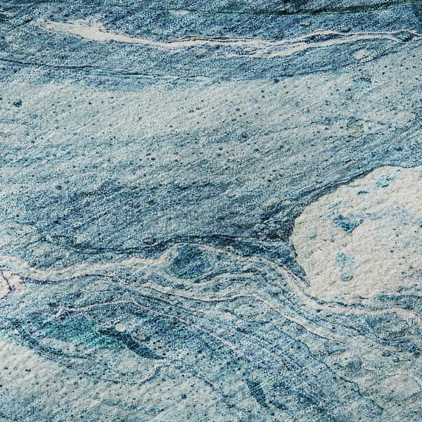 HomeRoots 10' Sky Blue & Ivory Abstract Washable Area Rug - UV Protected, Stain Resistant, Perfect for Kids & Pets 653464
