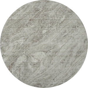 HomeRoots 8' Taupe and Ivory Abstract Washable Round Rug – Stylish, Durable, UV-Protected for Home & Patio 653473