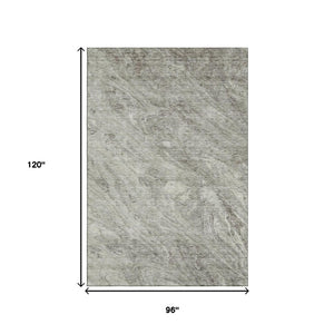 HomeRoots 8' X 10' Stylish Taupe and Ivory Abstract Washable Area Rug with UV Protection for Modern Spaces 653474