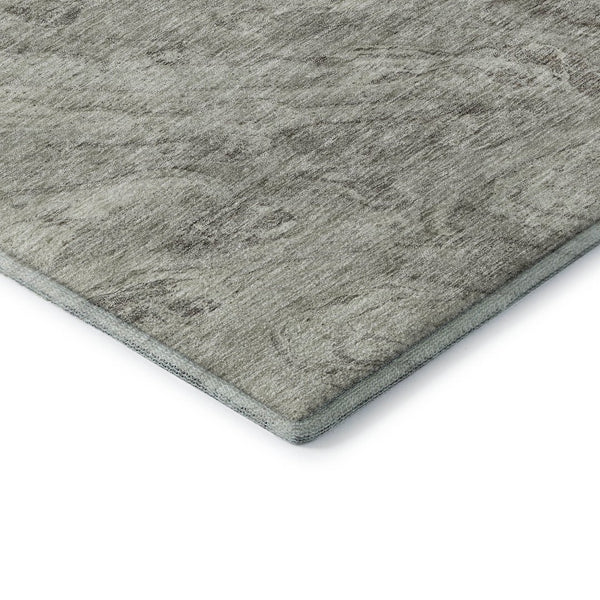 HomeRoots 9' X 12' Stylish Taupe & Ivory Abstract Washable Area Rug with UV Protection for High-Traffic Spaces 653475