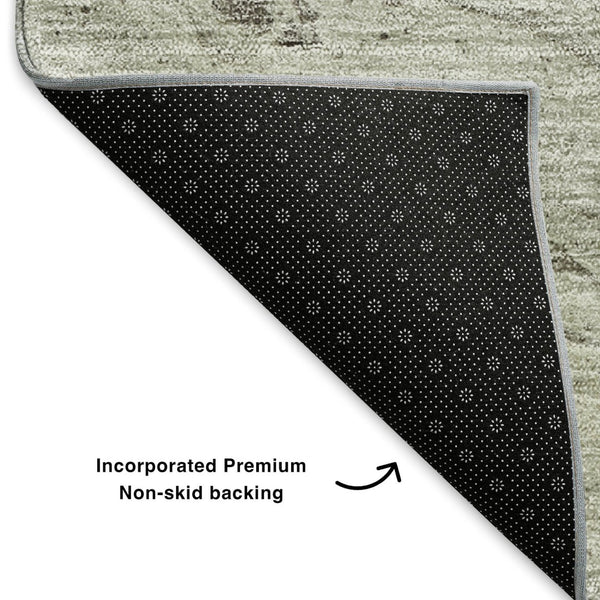 HomeRoots 10' X 14' Washable Taupe and Ivory Abstract Area Rug with UV Protection for Stylish Indoor/Outdoor Use 653476