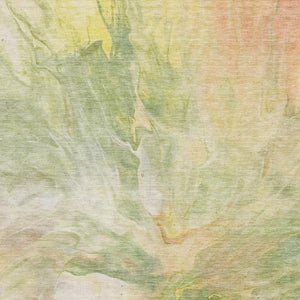HomeRoots 9' X 12' Green Peach Yellow Abstract Area Rug - Washable, UV Protected, Soft & Durable for Homes 653487