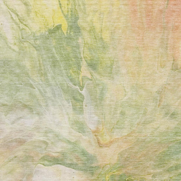 HomeRoots 9' X 12' Green Peach Yellow Abstract Area Rug - Washable, UV Protected, Soft & Durable for Homes 653487