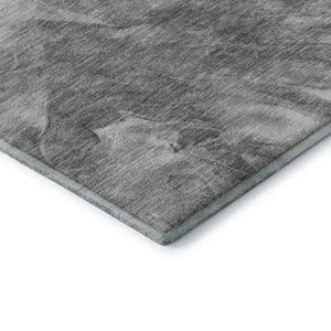 HomeRoots 9' X 12' Gray and Ivory Abstract Area Rug - Washable, Stain Resistant, UV Protected for Busy Homes 653493