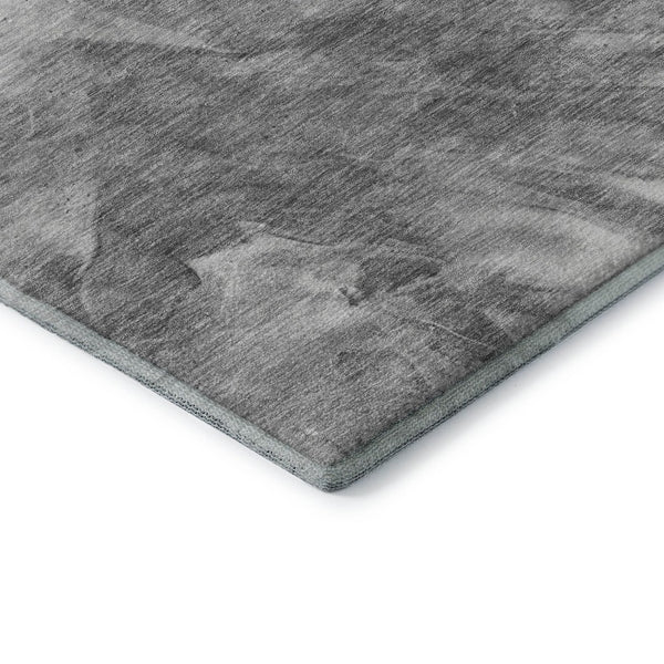 HomeRoots 10' Gray and Ivory Abstract Washable Area Rug - Durable, Stain-Resistant with UV Protection for Homes 653494