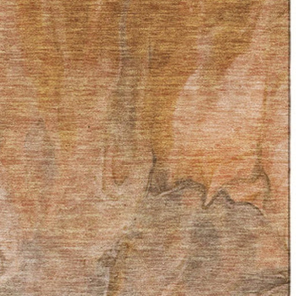 HomeRoots 5' X 8' Chili Red, Ivory & Copper Abstract Area Rug with UV Protection for Stylish, Active Homes 653496