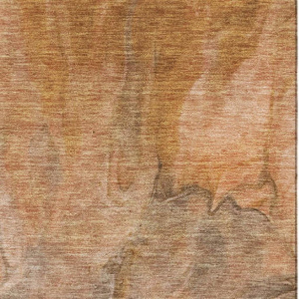 HomeRoots 9' X 12' Chili Red Ivory Copper Abstract Area Rug - Durable, Stain-Resistant, UV Protect Design Perfect for Homes 653499
