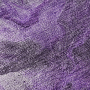HomeRoots 8' X 10' Abstract Purple, Ivory & Gray Washable Area Rug - UV Protected, Stain Resistant, Modern Design 653504