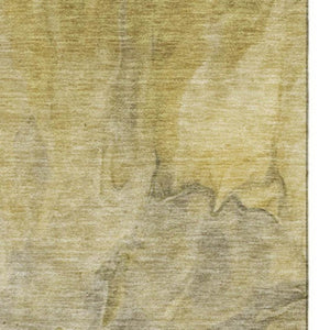 HomeRoots 10' Taupe Ivory Gold Abstract Area Rug - Washable, UV Protected, Durable Design for Modern Living Spaces 653512