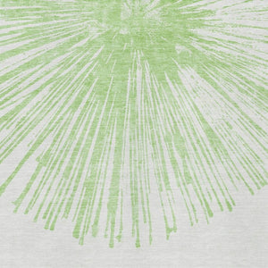 HomeRoots 9' X 12' Artichoke Green & Ivory Abstract Area Rug - Washable, Stain-Resistant, UV Protected Design 653517